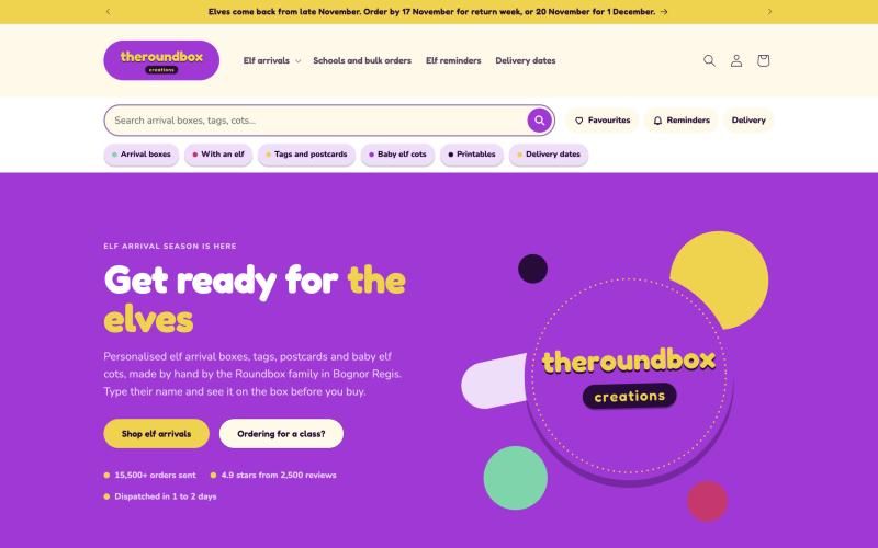 Theroundbox creations homepage hero