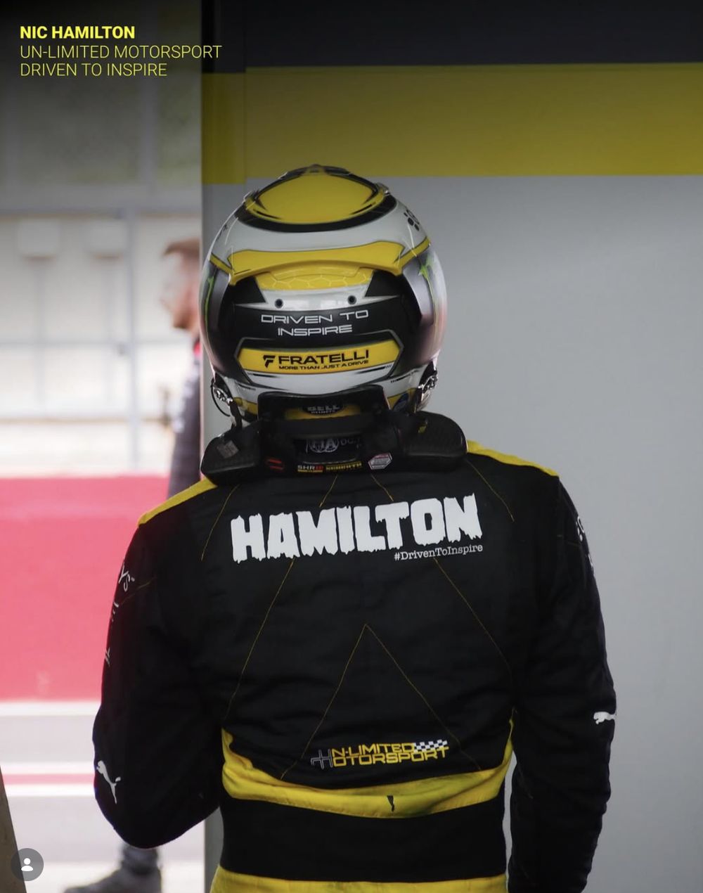 Nic Hamilton in the pit lane
